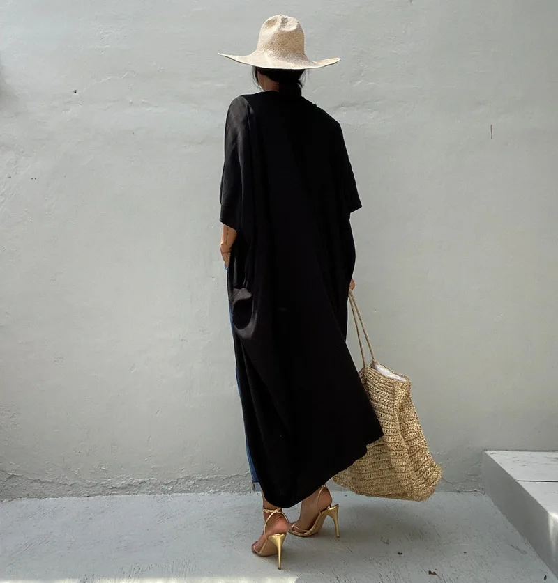 vêtement d'été kimono noir