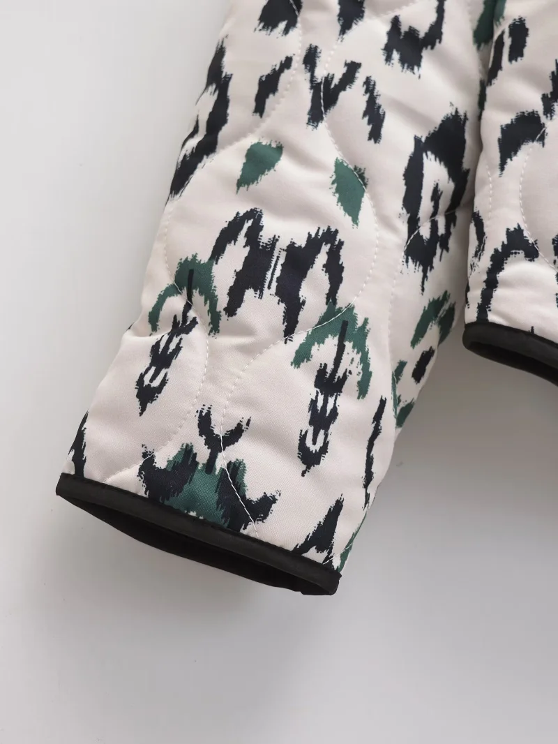 veste matelassée à motif blanc style kimono