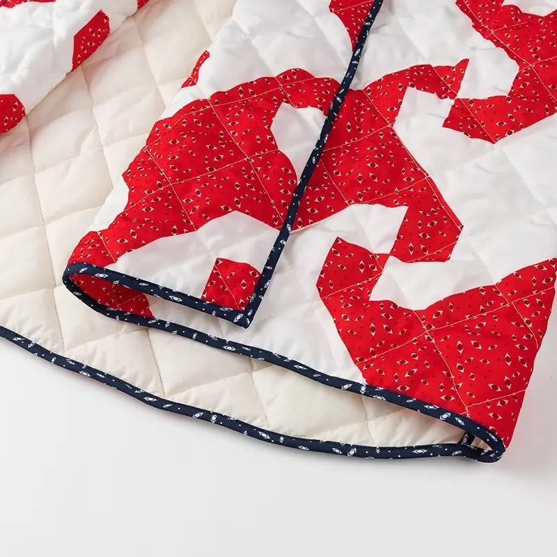 veste vintage rouge matelassée chic