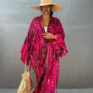 robe fluide kimono teinture dégradée plage