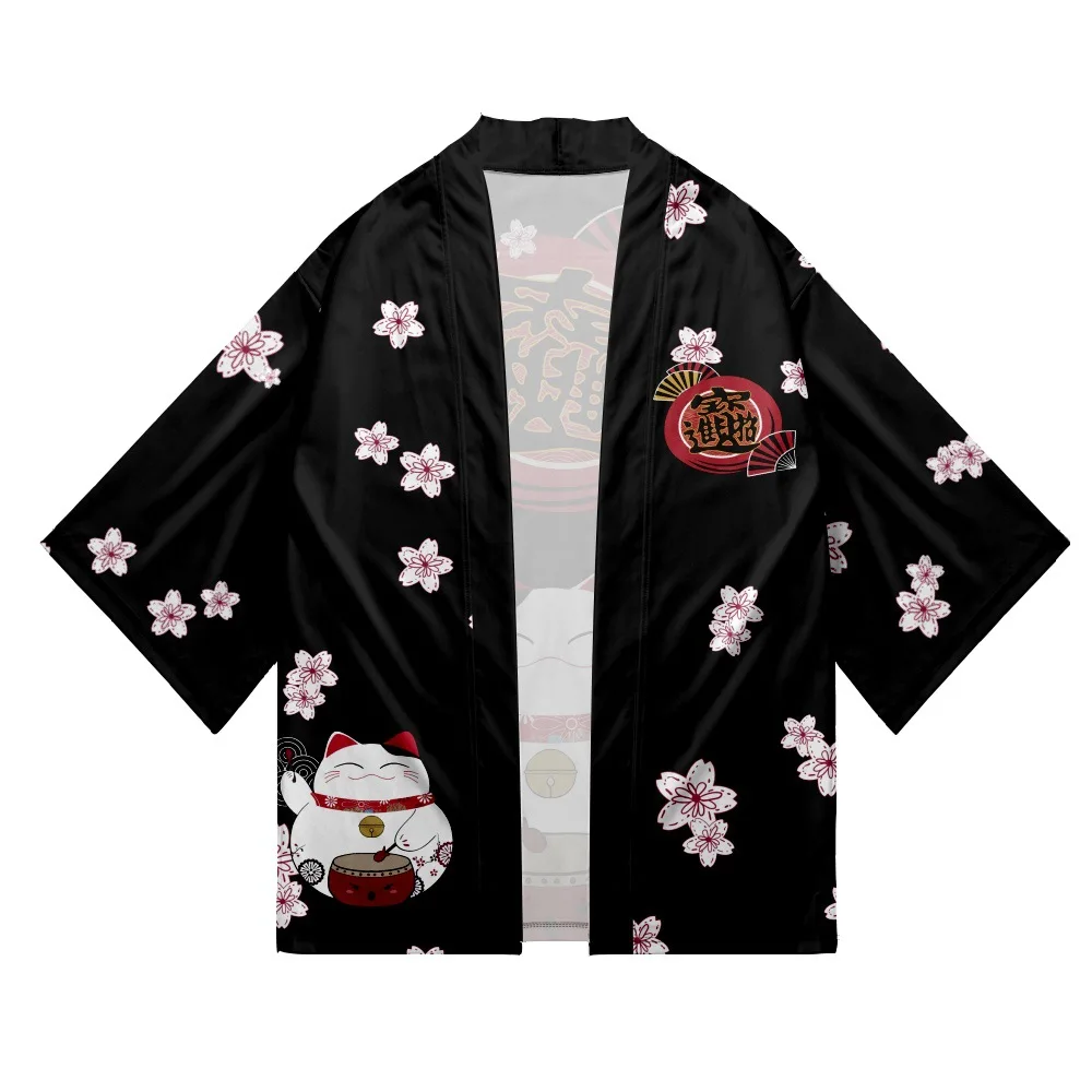 kimono unisexe en fibres légères avec motif souriant