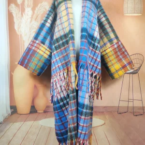 Manteau Kimono Oversize À Carreaux