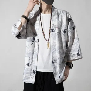 Kimono Homme Moderne | Haori Blanc