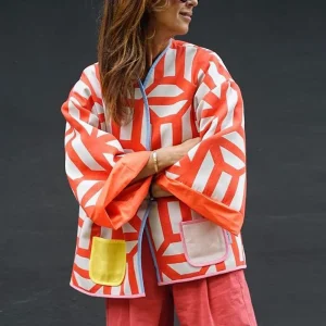 Veste kimono matelassée femme | Geométrie réversible