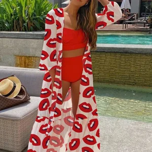 Kimono De Plage "les Bisous"
