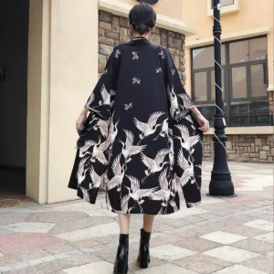 Kimono Long Femme | Yukata Grue Blanche