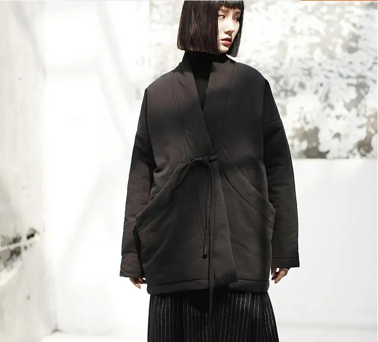 manteau kimono noir élégant