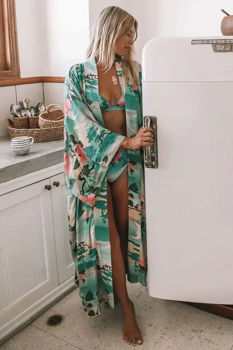 kimono long style bohème pour vacances