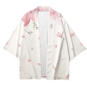 Veste Kimono Fille | Fleur Rose