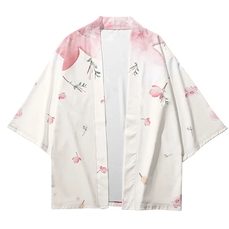 Veste Kimono Fille | Fleur Rose