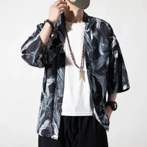 Kimono Homme Moderne | Haori Bleuté