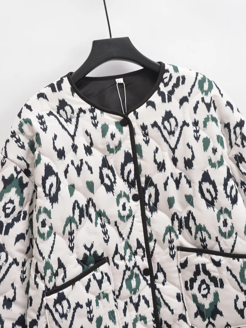 Veste Kimono Matelassée Imprimé Blanc