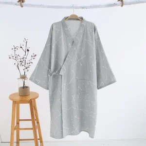 Peignoir Kimono Pour Homme | Gris Étoilé