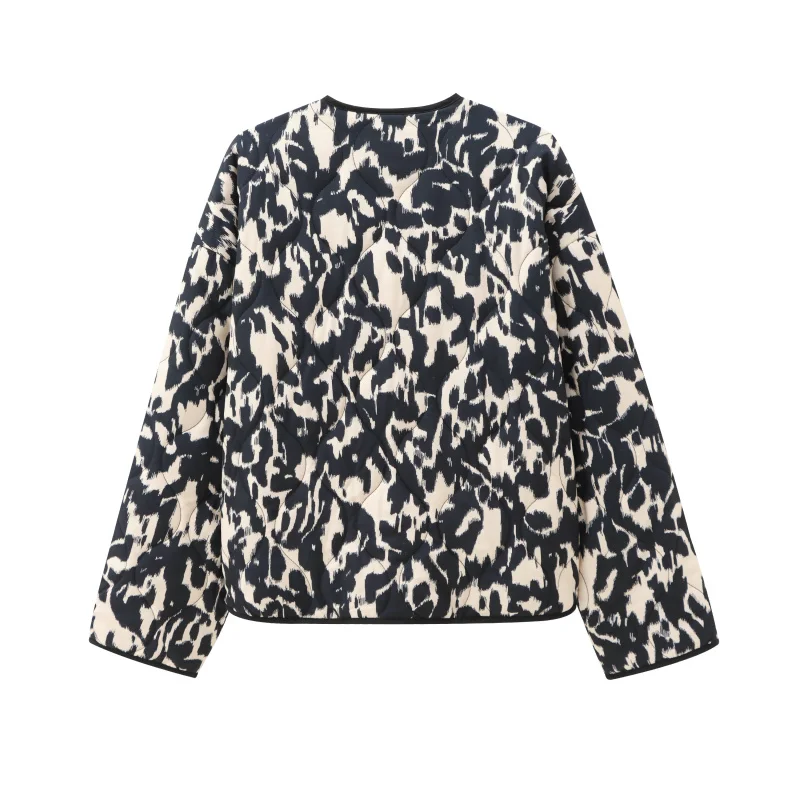 kimono matelassé imprimé noir