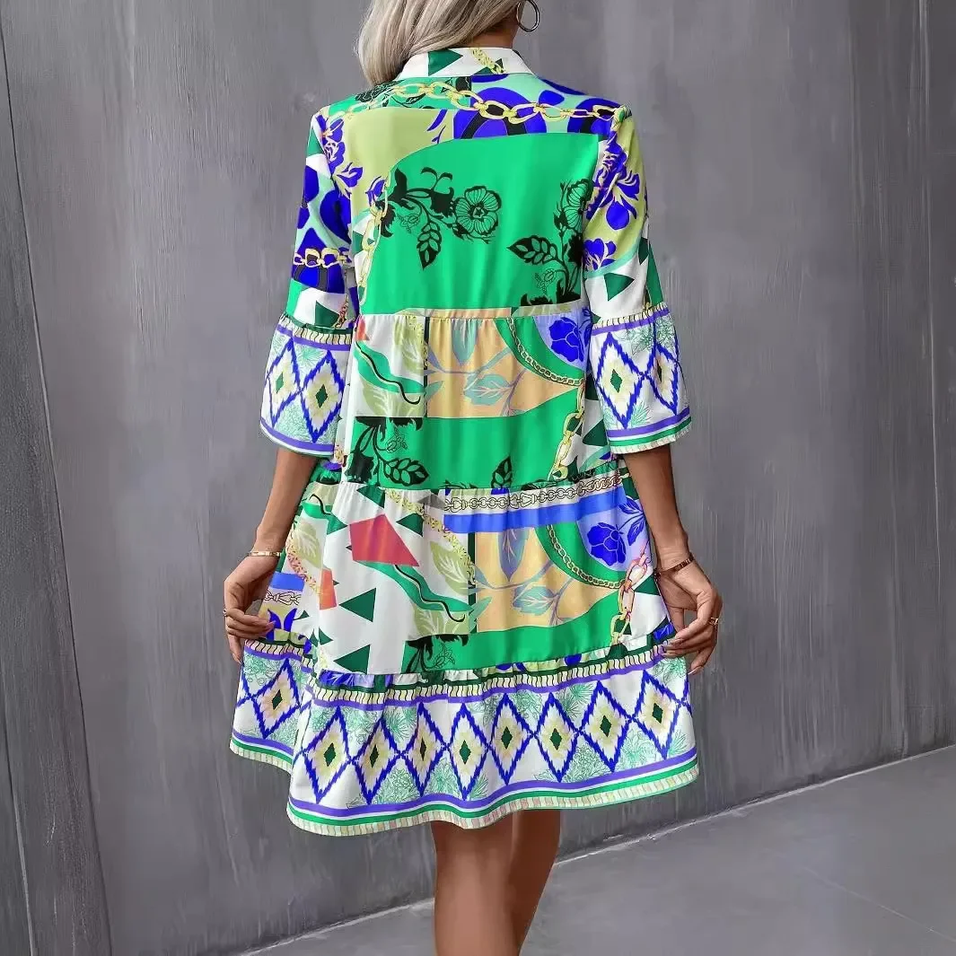 robe kimono courte couleur verte