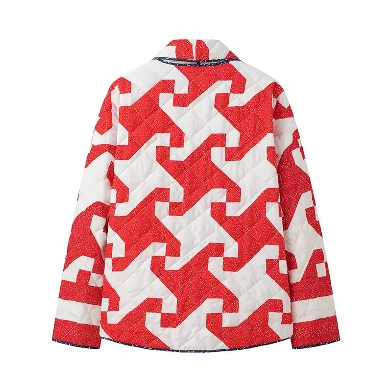 veste kimono matelassée rouge rétro