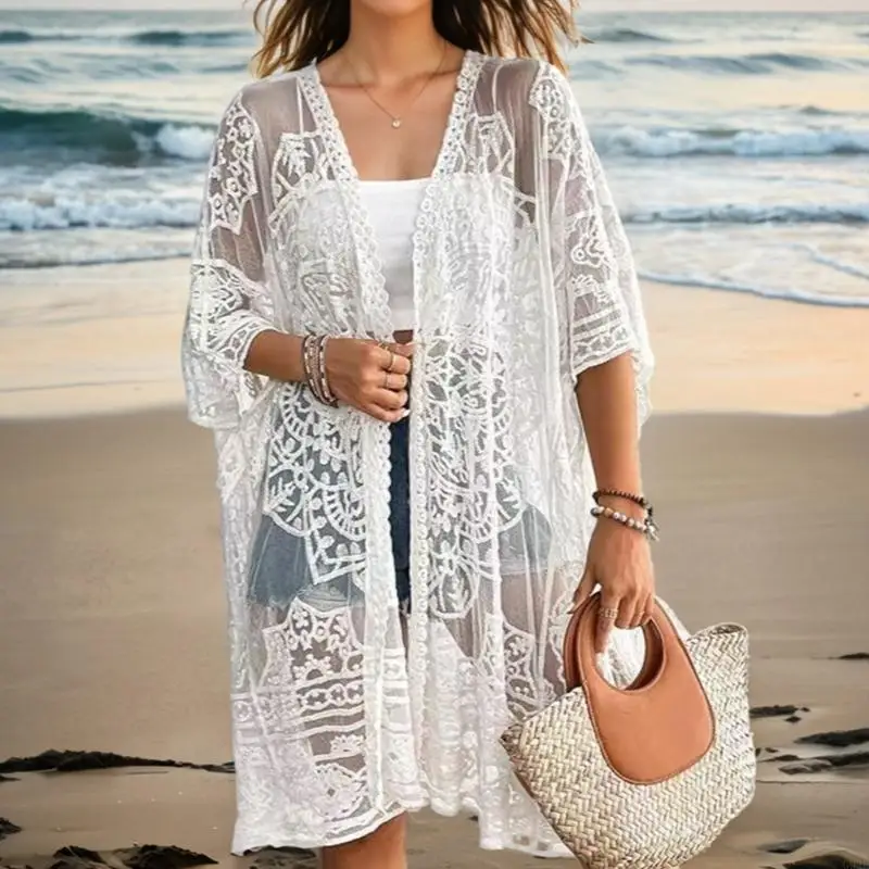 kimono style vacances en dentelle