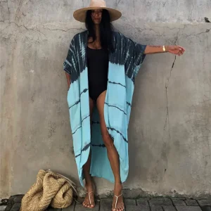 kimono d'été en teintes de bleu