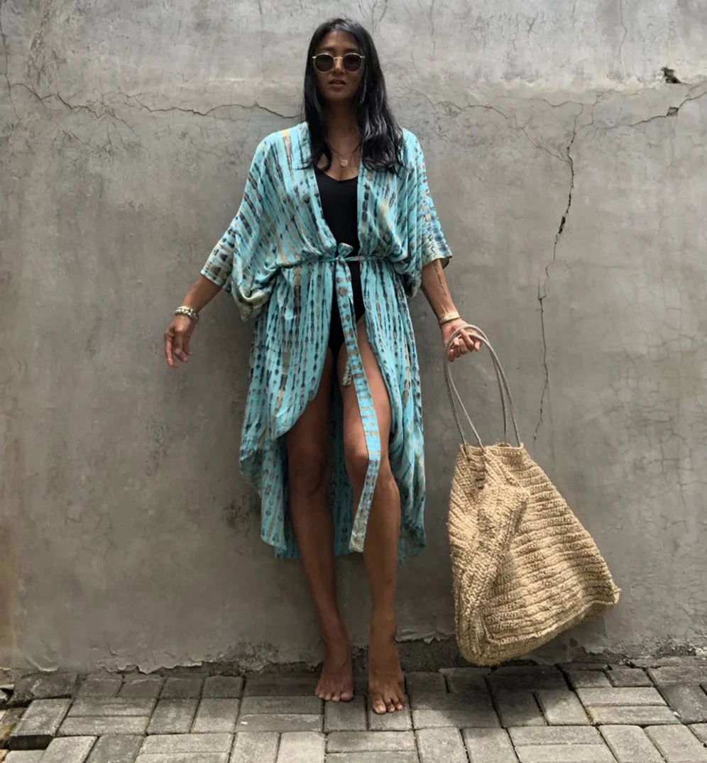 kimono élégant en teinture lien