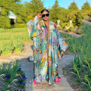 Robe Kimono Longue | Multicolore