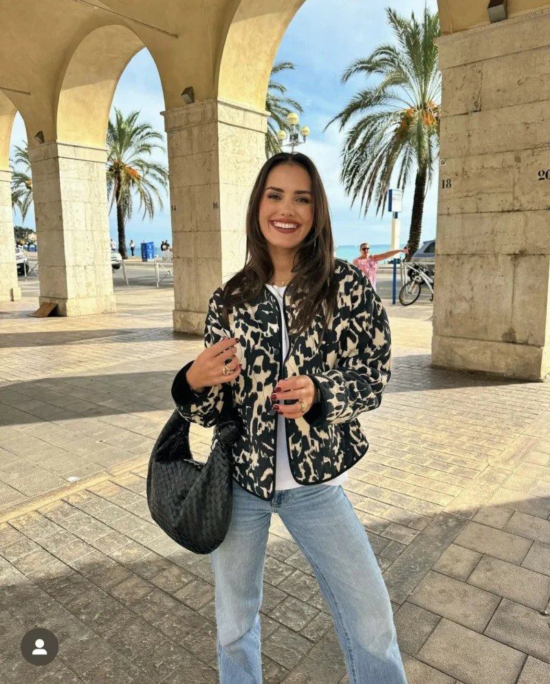 veste noire imprimée pour femme