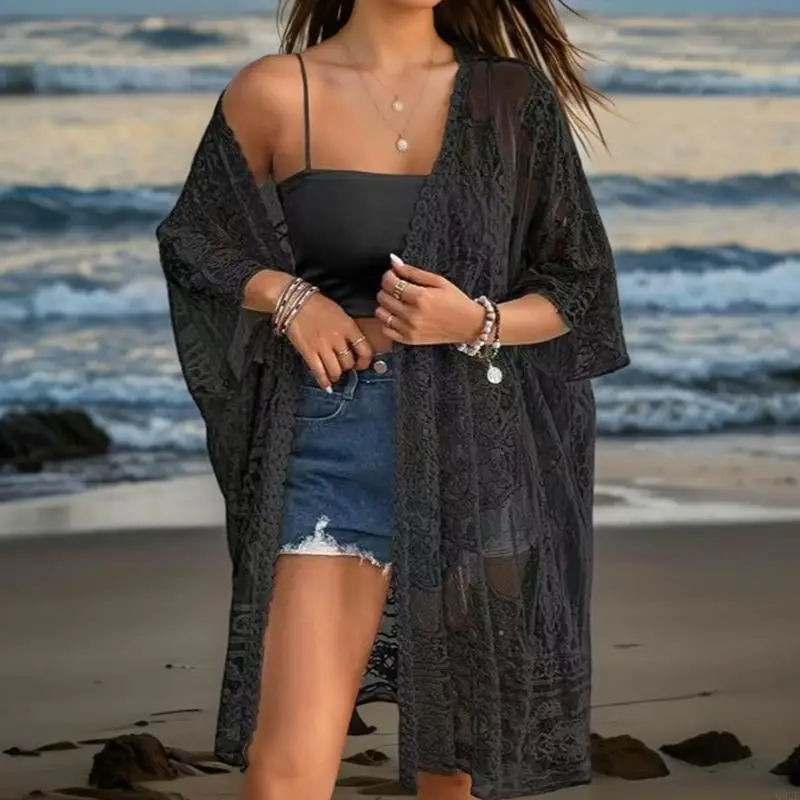 kimono léger en dentelle pour la plage