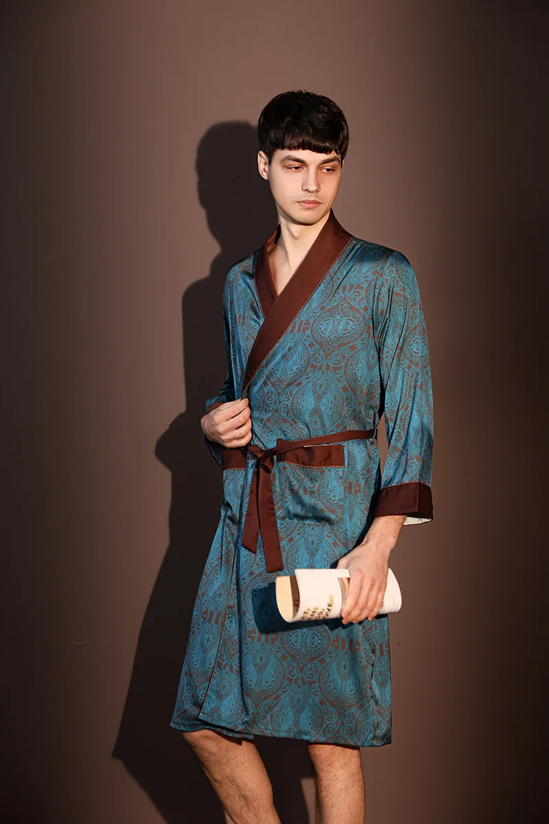 kimono mandala bleu homme