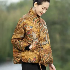 Manteau Kimono Femme Ocre