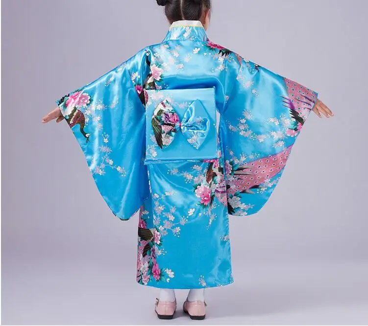 yukata pour fille coloré bleu ciel